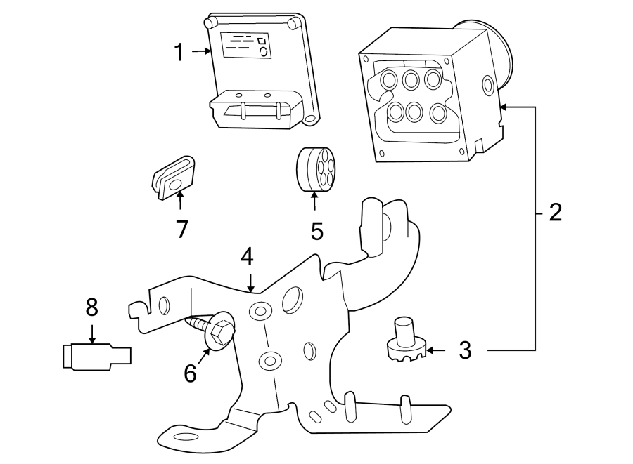 Diagram ABS COMPONENTS. for your 2023 Cadillac XT4   