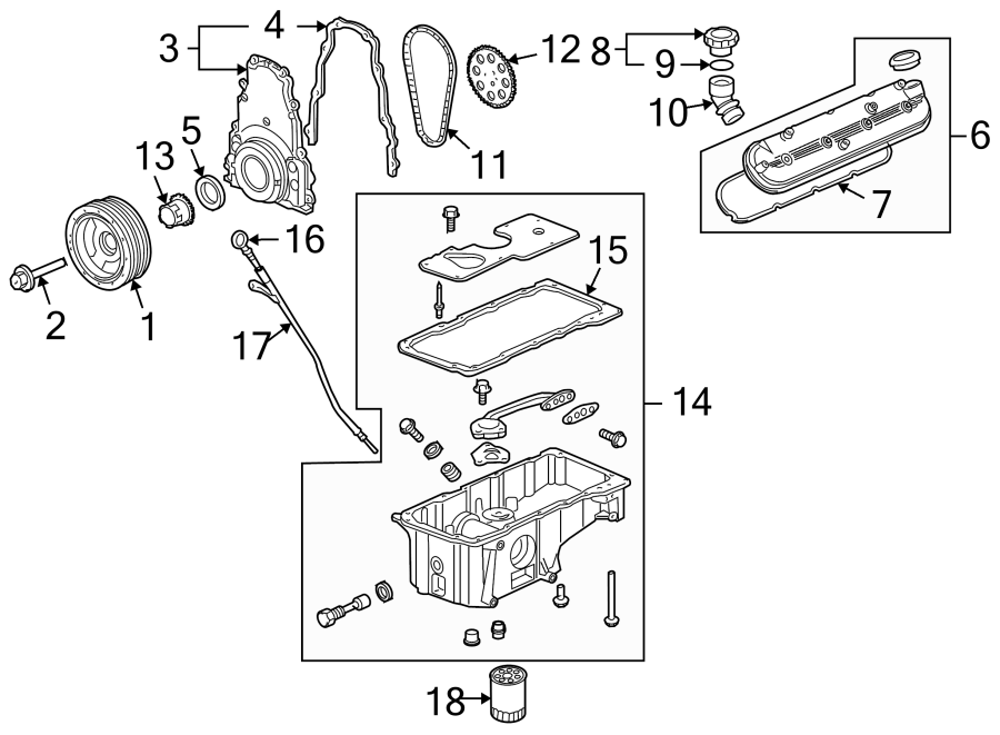 Diagram ENGINE PARTS. for your 2013 Chevrolet Cruze   