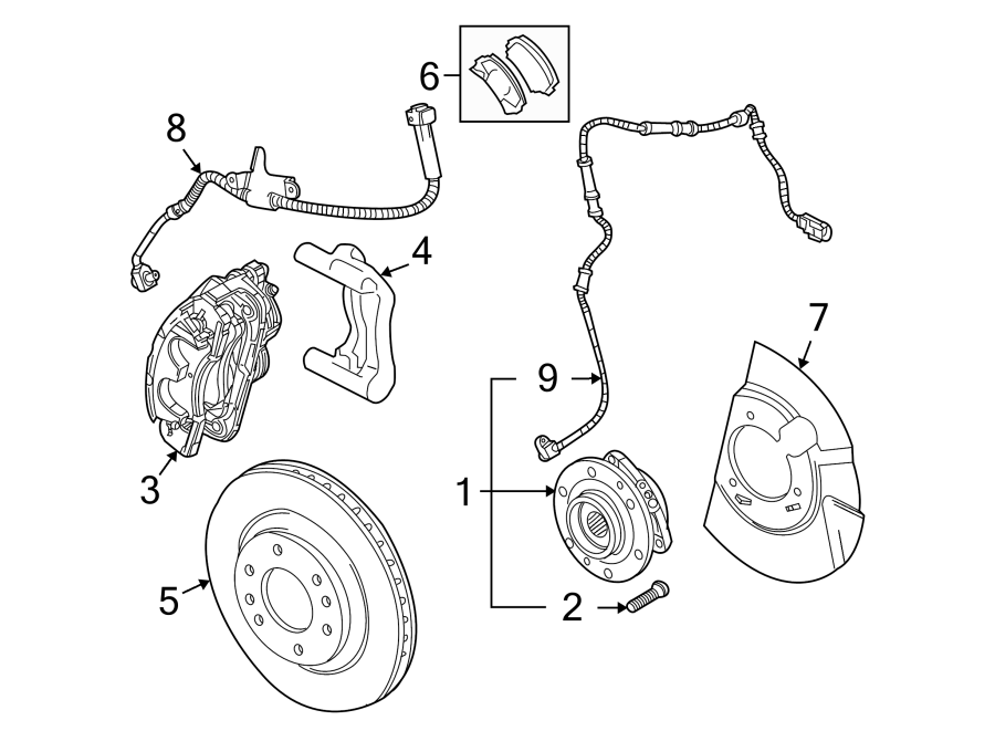 Diagram FRONT SUSPENSION. BRAKE COMPONENTS. for your 2016 Chevrolet Camaro  SS Coupe 