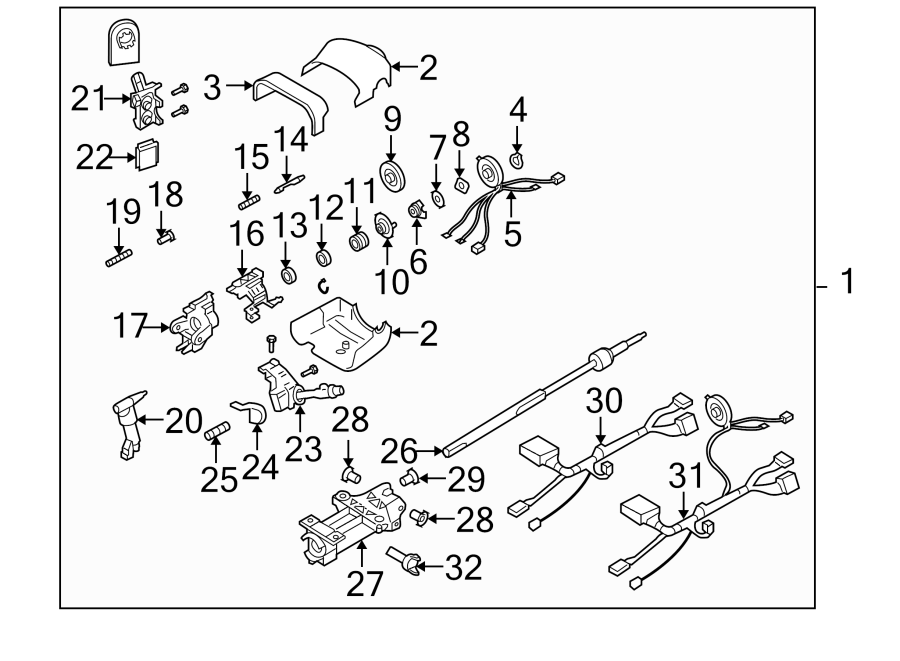 Diagram HOUSING & COMPONENTS. STEERING COLUMN ASSEMBLY. for your 2005 Chevrolet Monte Carlo   