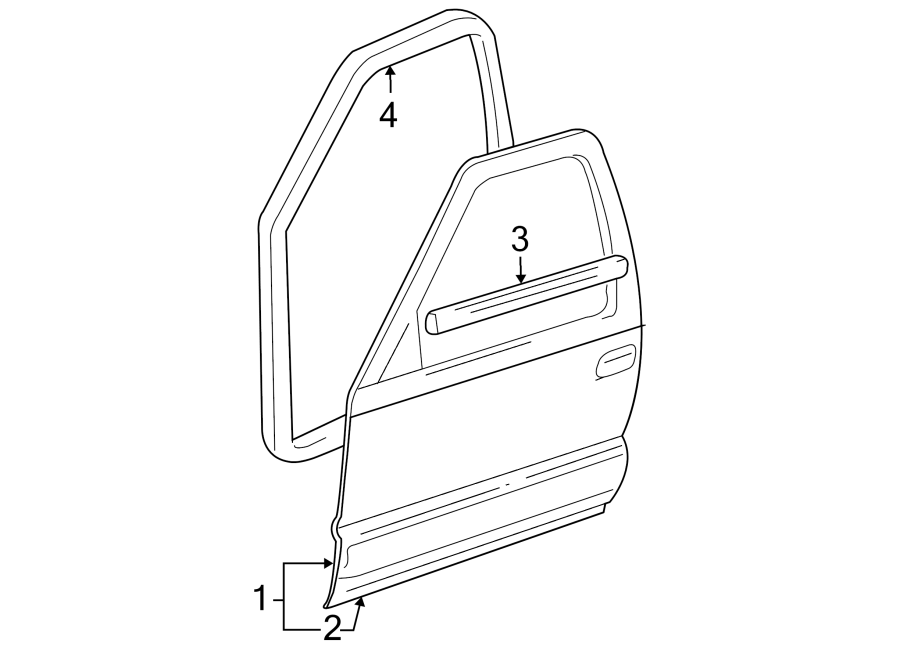 Diagram FRONT DOOR. DOOR & COMPONENTS. for your 2021 Chevrolet Spark   