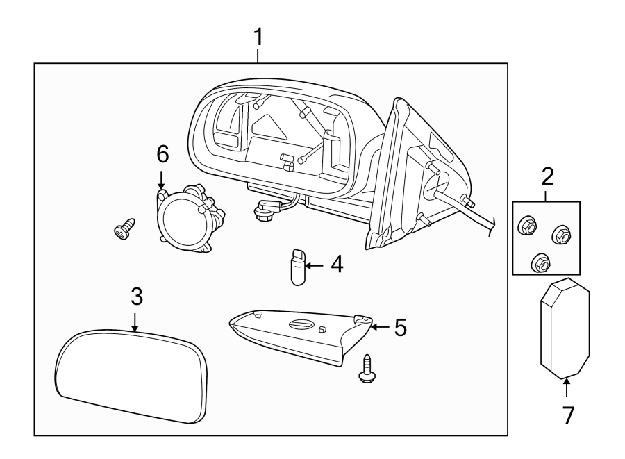 Diagram FRONT DOOR. OUTSIDE MIRRORS. for your 2006 GMC Sierra 3500  SLE Extended Cab Pickup Fleetside 