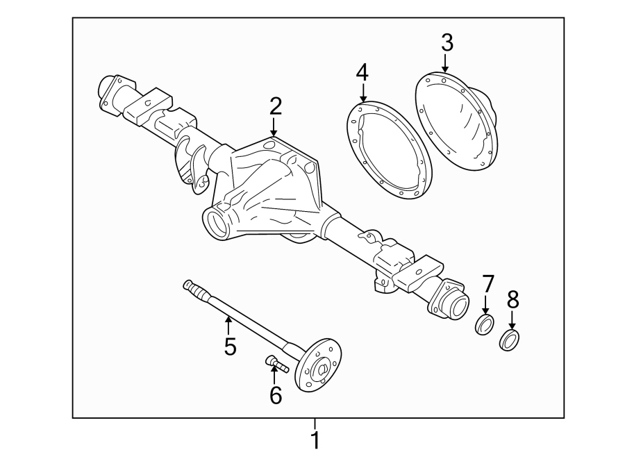 Diagram REAR SUSPENSION. AXLE HOUSING. for your 2012 GMC Sierra 2500 HD 6.6L Duramax V8 DIESEL A/T 4WD Denali Crew Cab Pickup Fleetside 