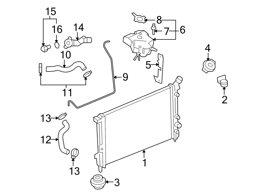 Diagram RADIATOR & COMPONENTS. for your 2022 Chevrolet Equinox   