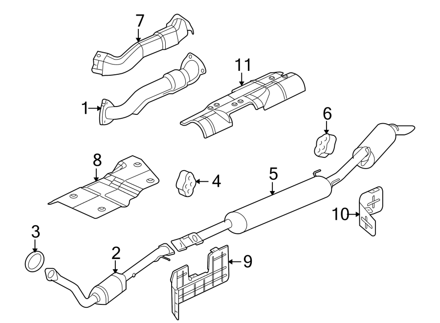 Diagram EXHAUST SYSTEM. EXHAUST COMPONENTS. for your 1992 Chevrolet K3500  Scottsdale Extended Cab Pickup Fleetside 6.5L V8 DIESEL A/T 