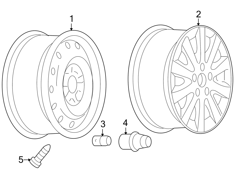 Diagram WHEELS. for your 2005 Chevrolet Classic   