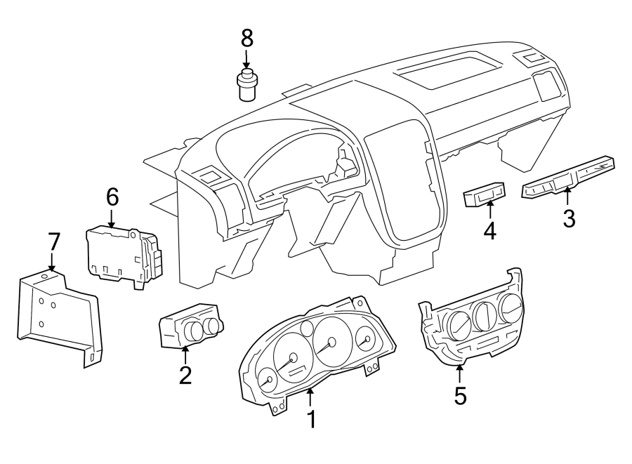 Diagram INSTRUMENT PANEL. CLUSTER & SWITCHES. for your 2017 Chevrolet Spark   