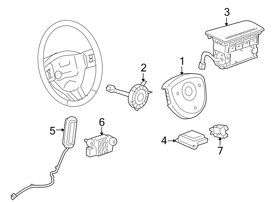 Diagram RESTRAINT SYSTEMS. AIR BAG COMPONENTS. for your 2022 Chevrolet Bolt EUV   