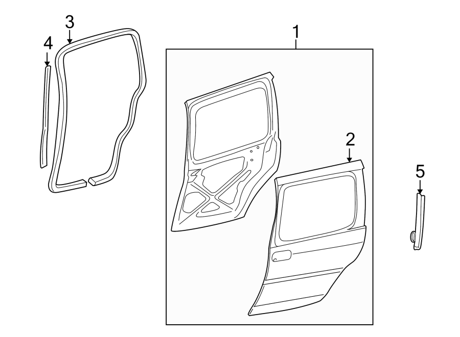 Diagram SIDE LOADING DOOR. DOOR & COMPONENTS. for your 2022 Chevrolet Spark   