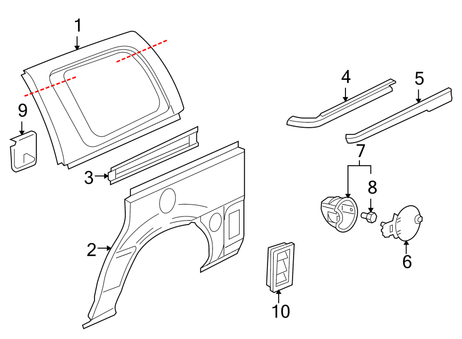 Diagram SIDE PANEL & COMPONENTS. for your 2005 Chevrolet Express 2500   