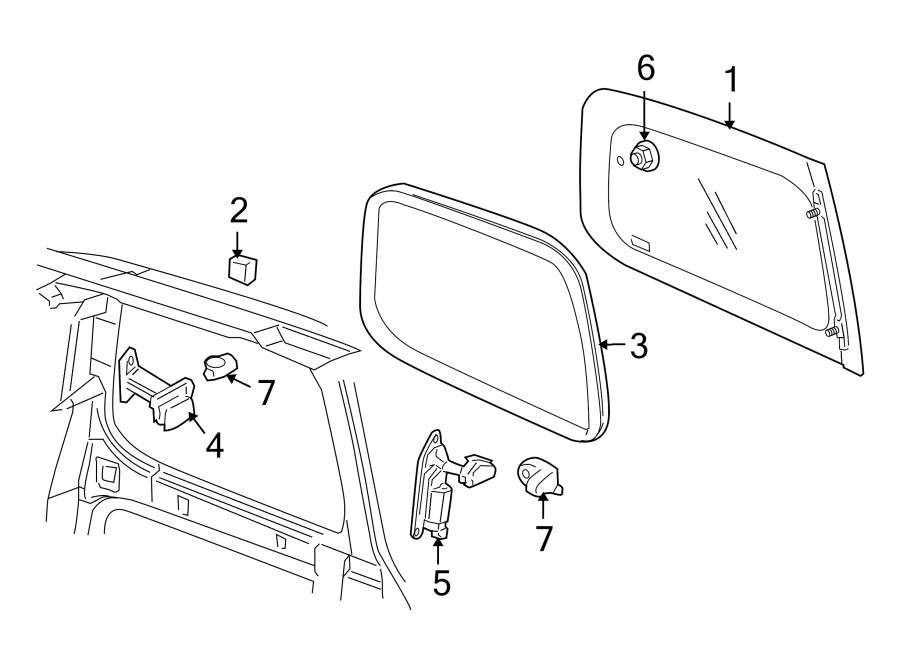 Diagram SIDE PANEL. GLASS. for your 2021 Chevrolet Spark   