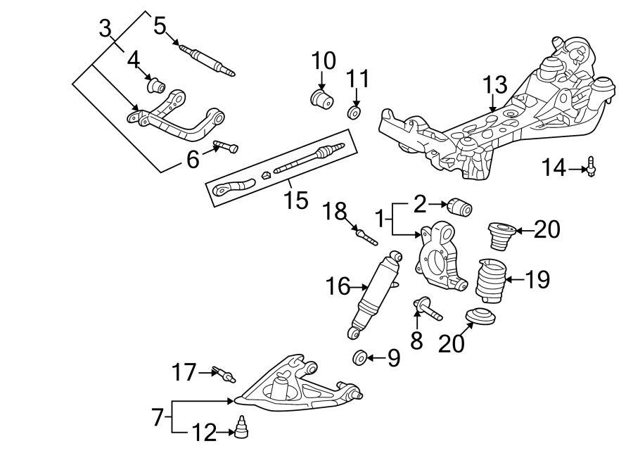 Diagram REAR SUSPENSION. SUSPENSION COMPONENTS. for your 2013 GMC Sierra 2500 HD 6.0L Vortec V8 CNG A/T RWD SLE Standard Cab Pickup 