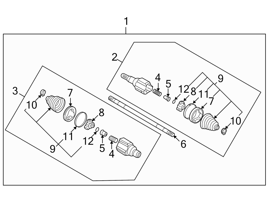 Diagram REAR SUSPENSION. DRIVE AXLES. for your 2003 GMC Sonoma SL Standard Cab Pickup Stepside 2.2L Vortec A/T 4WD 