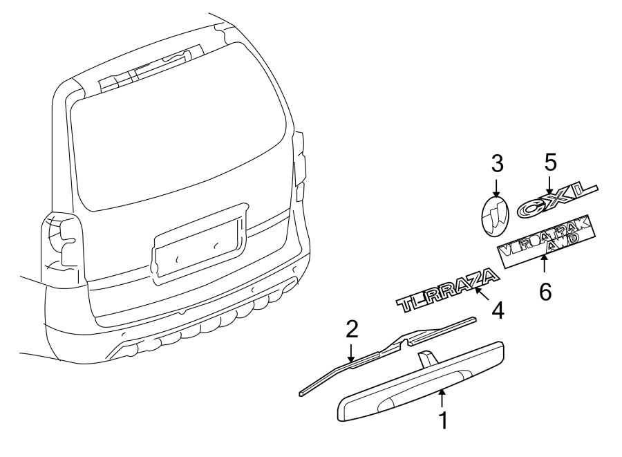 6LIFT GATE. EXTERIOR TRIM.https://images.simplepart.com/images/parts/motor/fullsize/AS05555.png