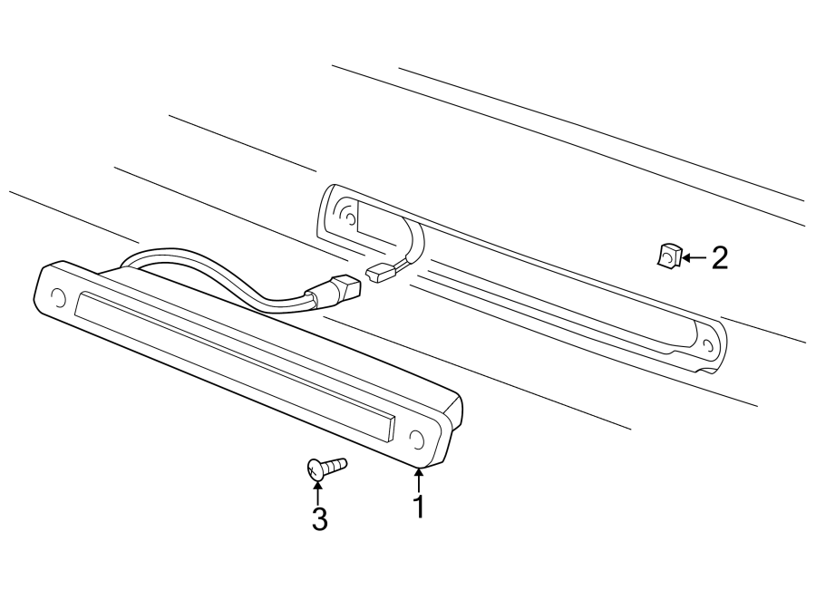 Diagram REAR LAMPS. HIGH MOUNTED STOP LAMP. for your 2019 GMC Sierra 2500 HD 6.6L Duramax V8 DIESEL A/T RWD Base Extended Cab Pickup Fleetside 