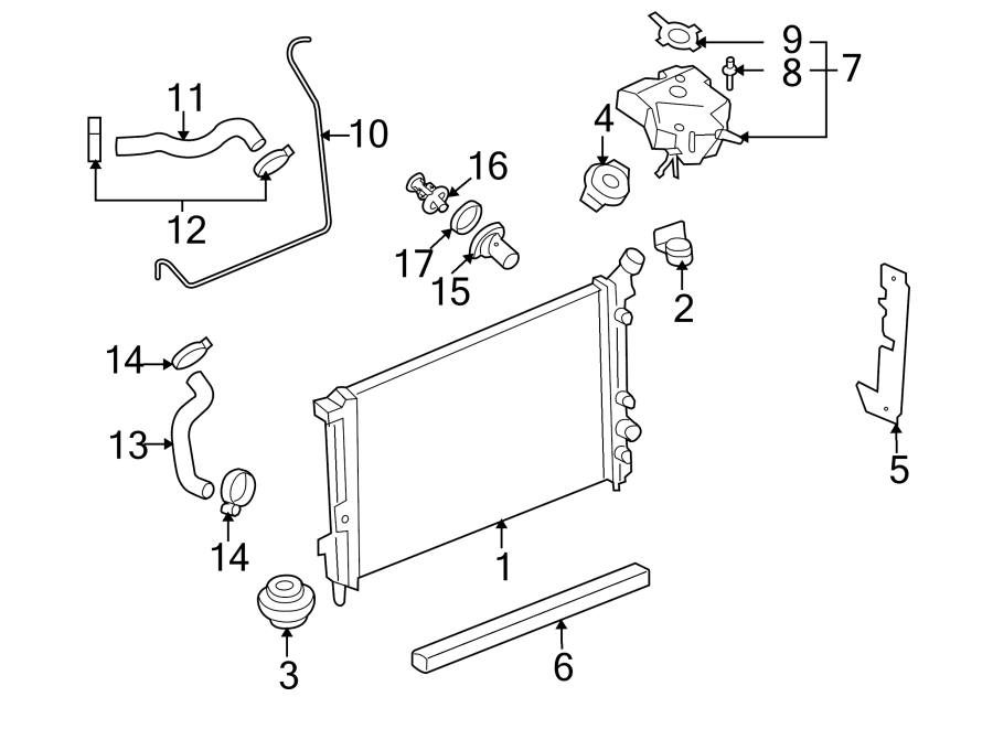 Diagram RADIATOR & COMPONENTS. for your 2019 Chevrolet Equinox LT Sport Utility  