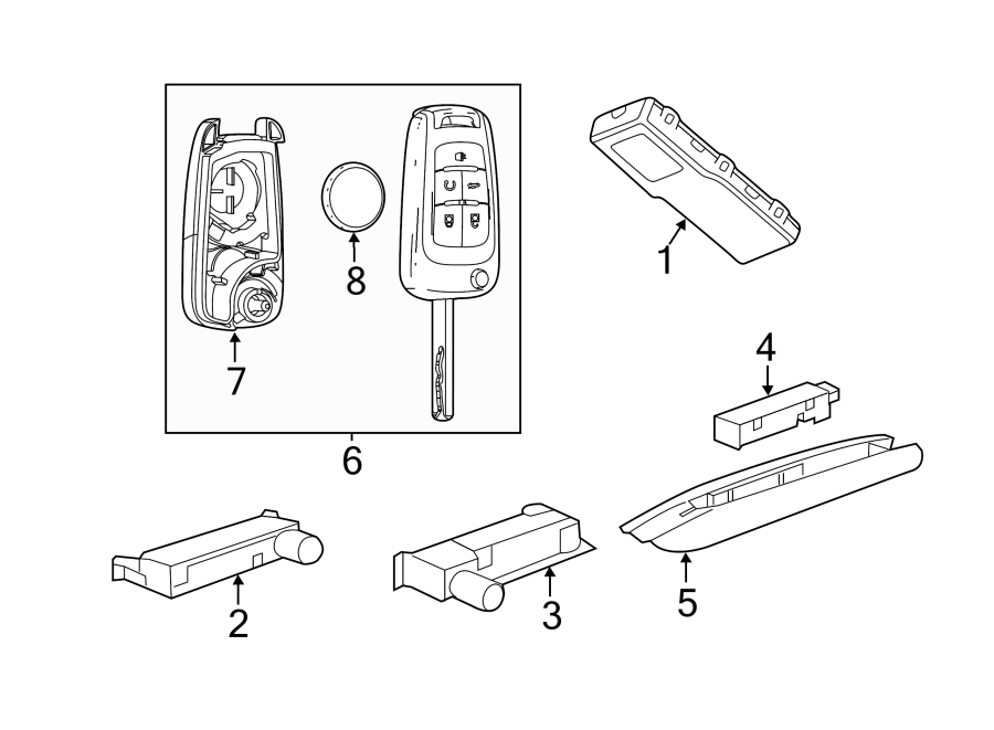 Diagram KEYLESS ENTRY COMPONENTS. for your 2017 Chevrolet Spark 1.4L Ecotec M/T LT Hatchback 