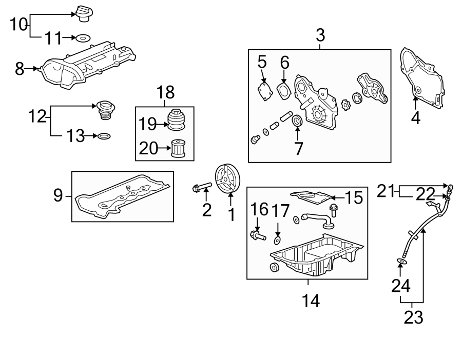 Diagram ENGINE / TRANSAXLE. ENGINE PARTS. for your 2019 Chevrolet Corvette   