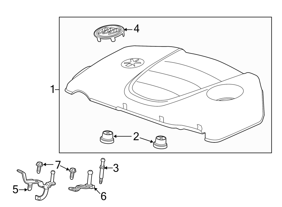 Diagram ENGINE / TRANSAXLE. ENGINE APPEARANCE COVER. for your 2012 GMC Sierra 2500 HD 6.0L Vortec V8 FLEX A/T RWD SLE Extended Cab Pickup Fleetside 