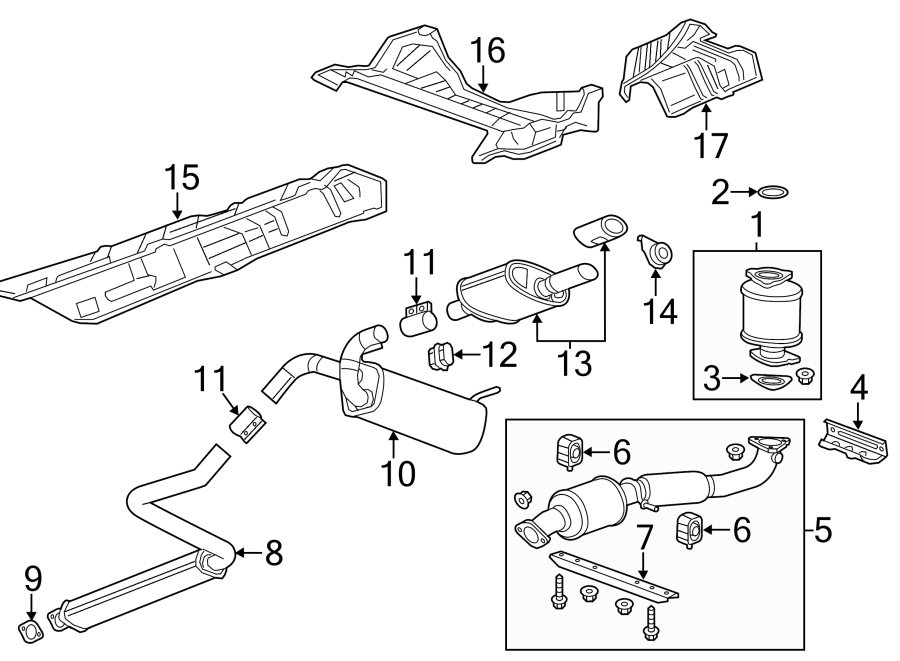 Diagram EXHAUST SYSTEM. EXHAUST COMPONENTS. for your 1995 Chevrolet Camaro   