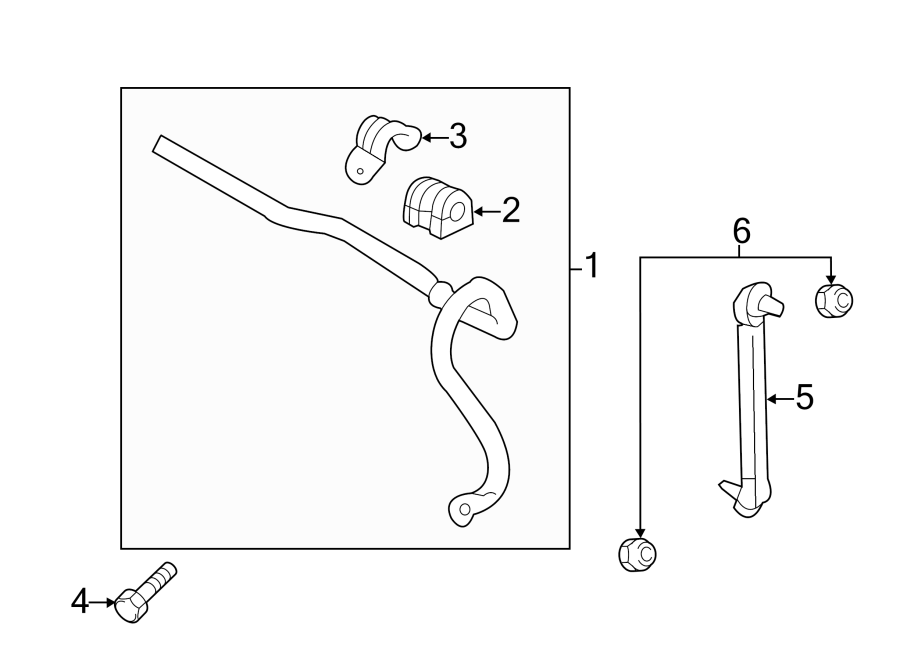 Diagram FRONT SUSPENSION. STABILIZER BAR & COMPONENTS. for your 2012 GMC Sierra 2500 HD 6.6L Duramax V8 DIESEL A/T RWD SLT Extended Cab Pickup 