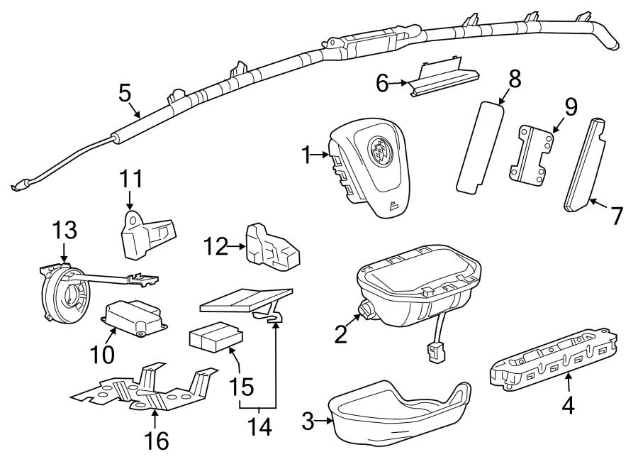 Diagram RESTRAINT SYSTEMS. AIR BAG COMPONENTS. for your 2022 Chevrolet Bolt EUV   