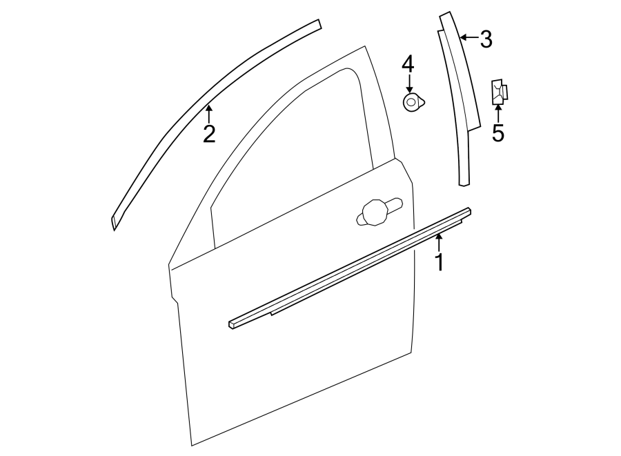 Diagram FRONT DOOR. EXTERIOR TRIM. for your 2008 Chevrolet HHR   