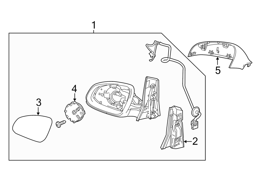 Diagram FRONT DOOR. OUTSIDE MIRRORS. for your 2002 Cadillac Escalade EXT   