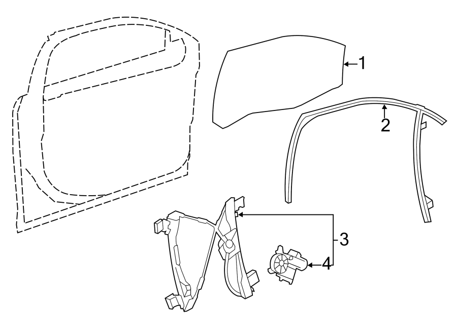 Diagram FRONT DOOR. GLASS & HARDWARE. for your 2014 Chevrolet Spark   