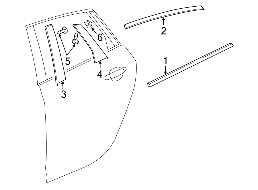 Diagram REAR DOOR. EXTERIOR TRIM. for your 2008 Chevrolet HHR   