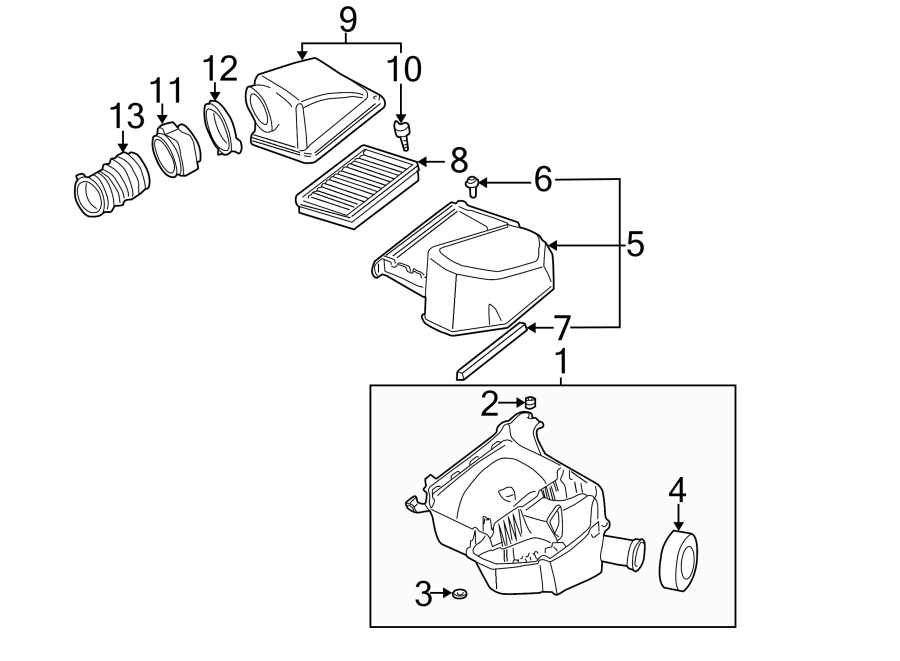 Diagram ENGINE / TRANSAXLE. AIR INTAKE. for your 2022 Chevrolet Spark   