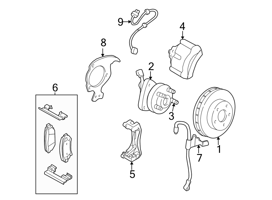 FRONT SUSPENSION. BRAKE COMPONENTS.