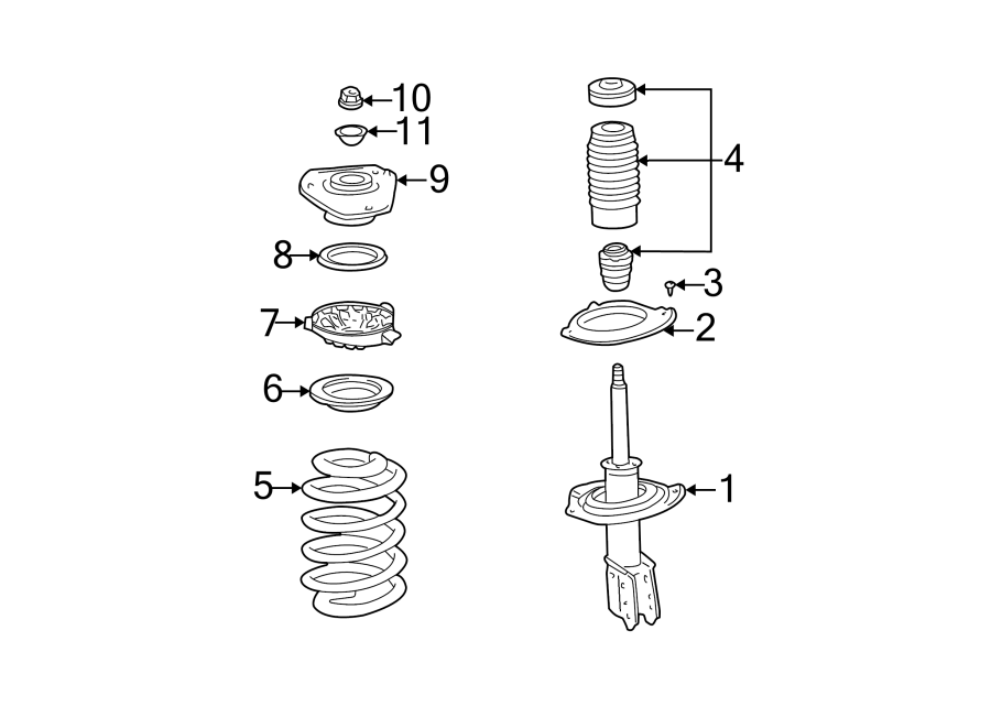 Diagram Front suspension. Struts & components. for your 2017 GMC Sierra 2500 HD 6.0L Vortec V8 FLEX A/T RWD Base Extended Cab Pickup Fleetside 