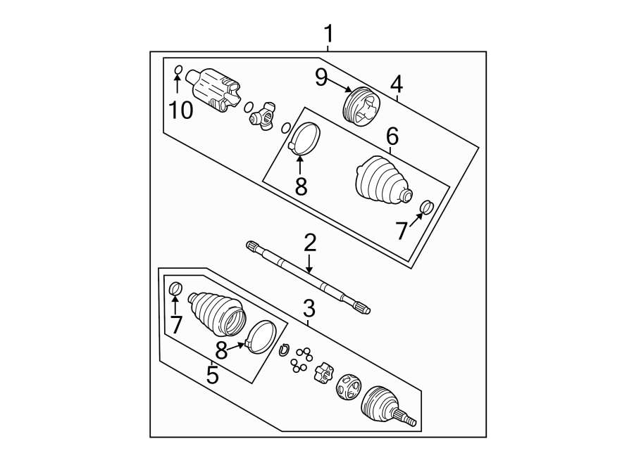 Diagram FRONT SUSPENSION. DRIVE AXLES. for your 2004 GMC Sierra 2500 HD 8.1L Vortec V8 M/T RWD SLE Standard Cab Pickup Fleetside 