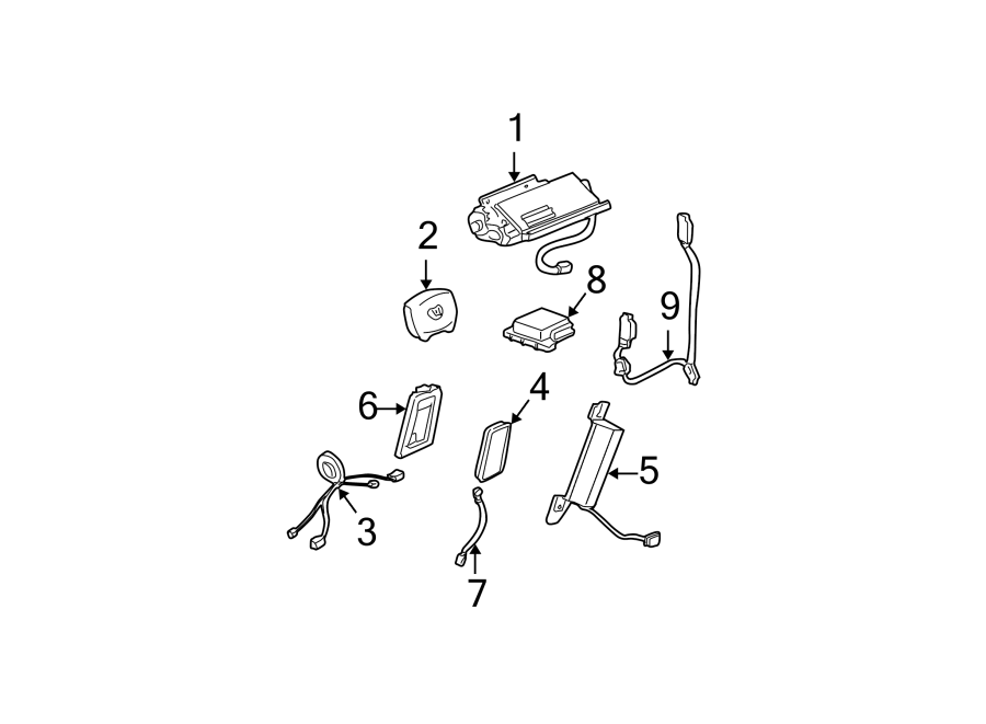 Diagram RESTRAINT SYSTEMS. AIR BAG COMPONENTS. for your 2022 Chevrolet Traverse    