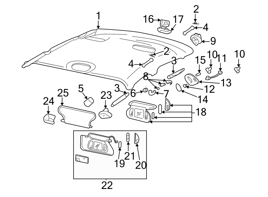 Diagram INTERIOR TRIM. for your 2023 Cadillac XT5 Livery Hearse  