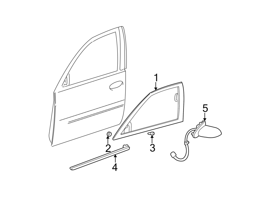 1FRONT DOOR. EXTERIOR TRIM. OUTSIDE MIRRORS.https://images.simplepart.com/images/parts/motor/fullsize/BA00465.png