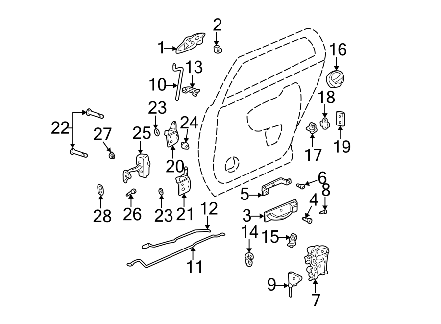 REAR DOOR. LOCK & HARDWARE. Diagram