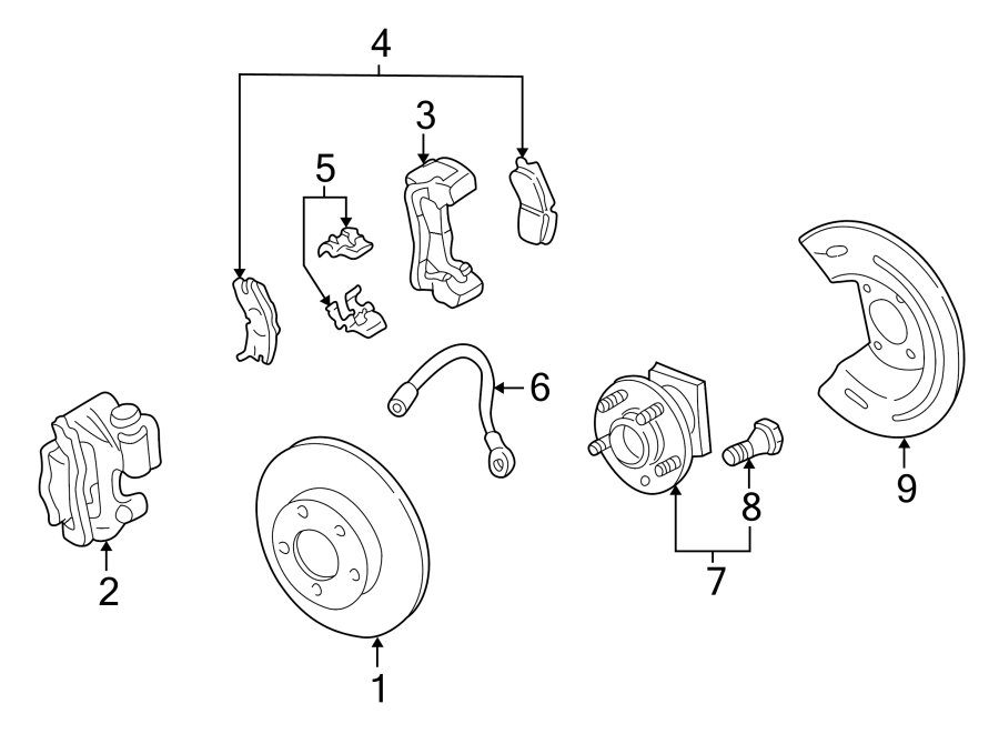 Diagram REAR SUSPENSION. BRAKE COMPONENTS. for your 2007 Saturn Outlook    