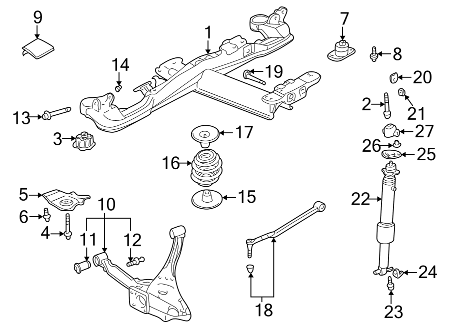 Diagram REAR SUSPENSION. SUSPENSION COMPONENTS. for your 2015 GMC Sierra 2500 HD 6.0L Vortec V8 CNG A/T 4WD SLT Extended Cab Pickup Fleetside 