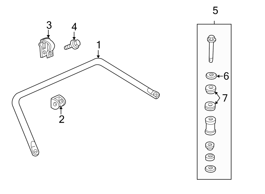 Diagram REAR SUSPENSION. STABILIZER BAR & COMPONENTS. for your 2012 GMC Sierra 2500 HD 6.6L Duramax V8 DIESEL A/T RWD SLE Standard Cab Pickup 