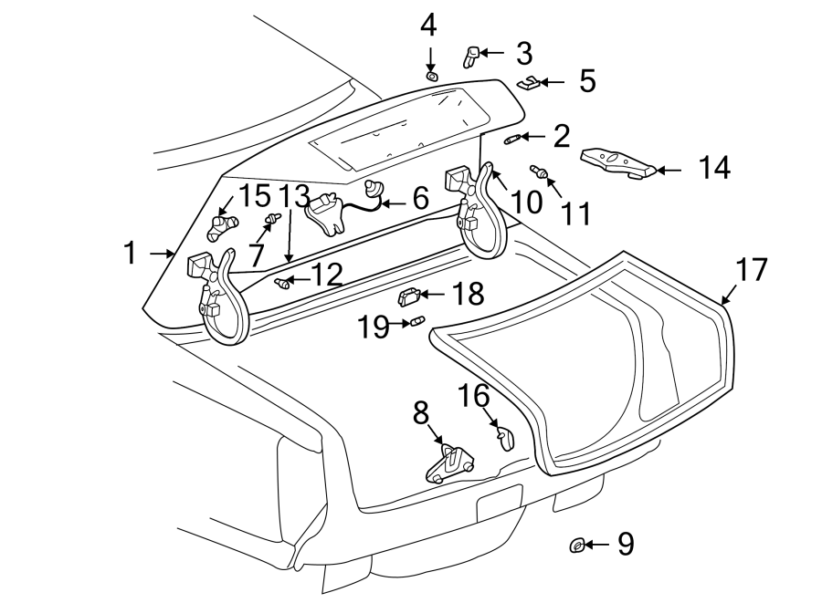 TRUNK LID. LID & COMPONENTS. Diagram