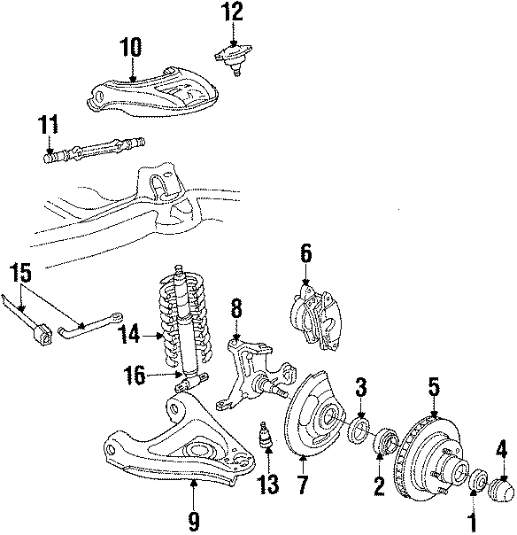 FRONT SUSPENSION. BRAKE COMPONENTS.