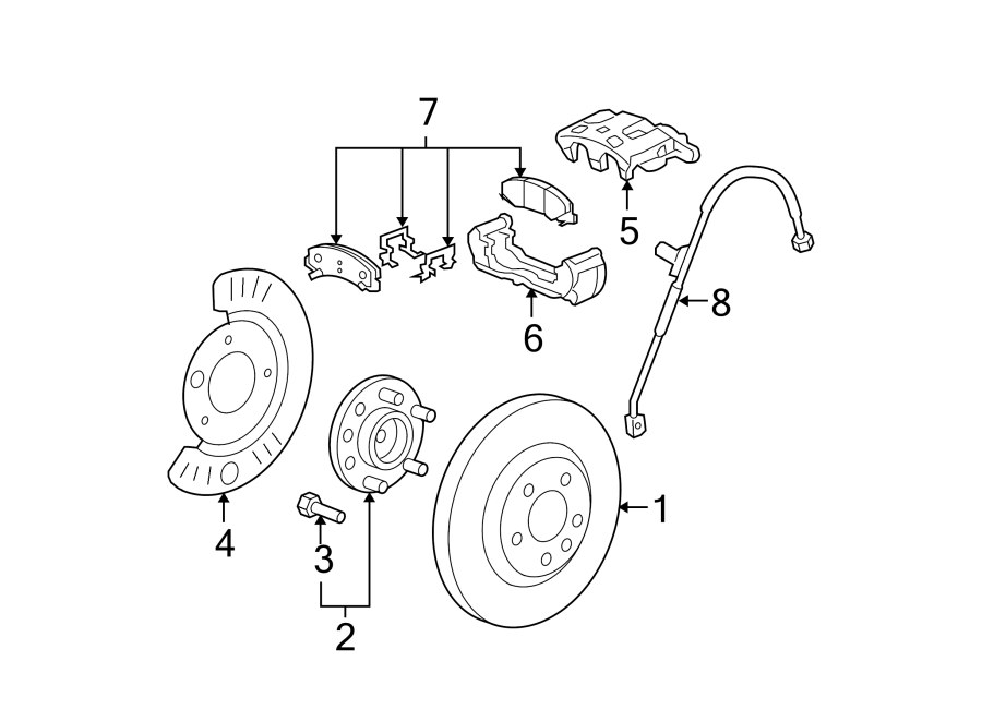 Diagram FRONT SUSPENSION. BRAKE COMPONENTS. for your 2016 Chevrolet Camaro 6.2L V8 M/T SS Convertible 