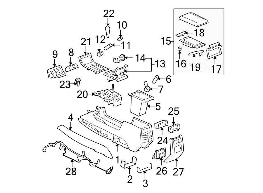 Diagram CONSOLE. for your 2008 Chevrolet Silverado   