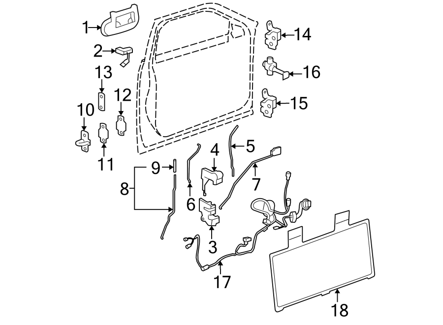 Diagram FRONT DOOR. LOCK & HARDWARE. for your 2014 Chevrolet Spark   