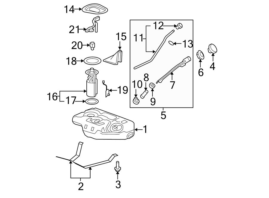 Diagram FUEL SYSTEM COMPONENTS. for your 2002 GMC Yukon   