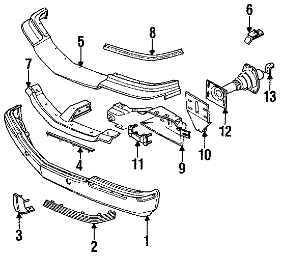 Diagram FRONT BUMPER. BUMPER & COMPONENTS. for your 2017 Cadillac ATS   