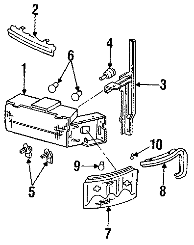 Diagram FRONT LAMPS. HEADLAMP COMPONENTS. for your 2005 Chevrolet Blazer   