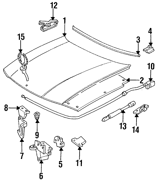 HOOD & GRILLE. HOOD & COMPONENTS. Diagram